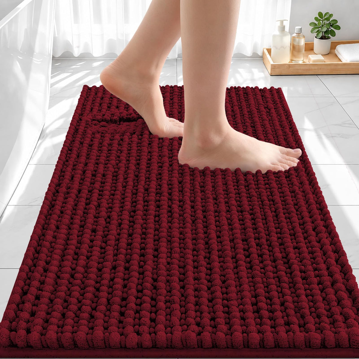 Smiry Thick Bathroom Rugs 30x20, Extra Soft Absorbent Chenille Bath Mat