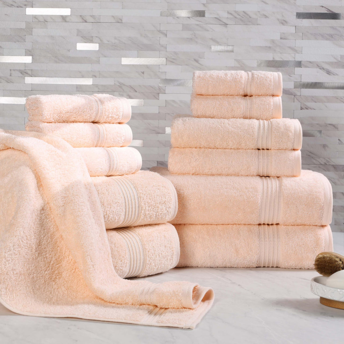 Superior Egyptian Cotton 6-Piece Towel Set, Bathroom Essentials, Towels For Bathroom, Apartment, Airbnb, Guest Bath, Face, Hand, Bath Towels, Washcloths, Absorbent, Fast Drying, Sage