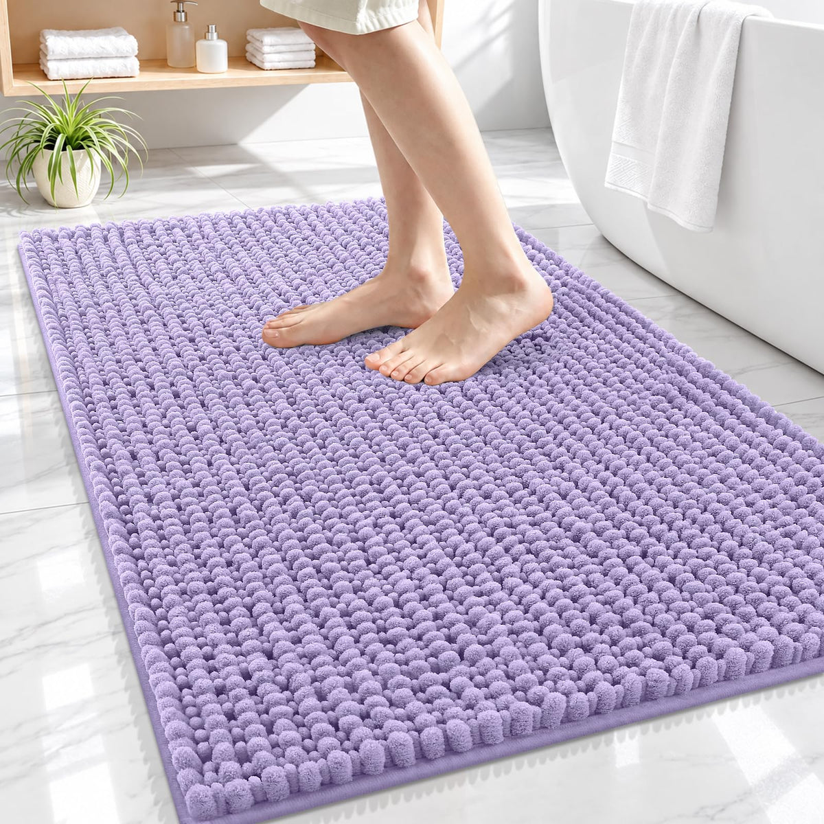 Smiry Thick Bathroom Rugs 30x20, Extra Soft Absorbent Chenille Bath Mat