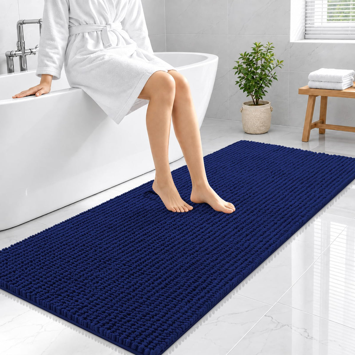 Smiry Thick Bathroom Rugs 30x20, Extra Soft Absorbent Chenille Bath Mat