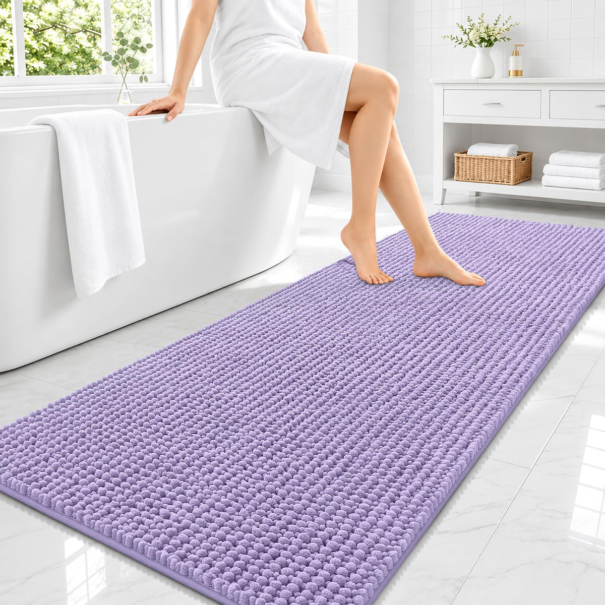 Smiry Thick Bathroom Rugs 30x20, Extra Soft Absorbent Chenille Bath Mat