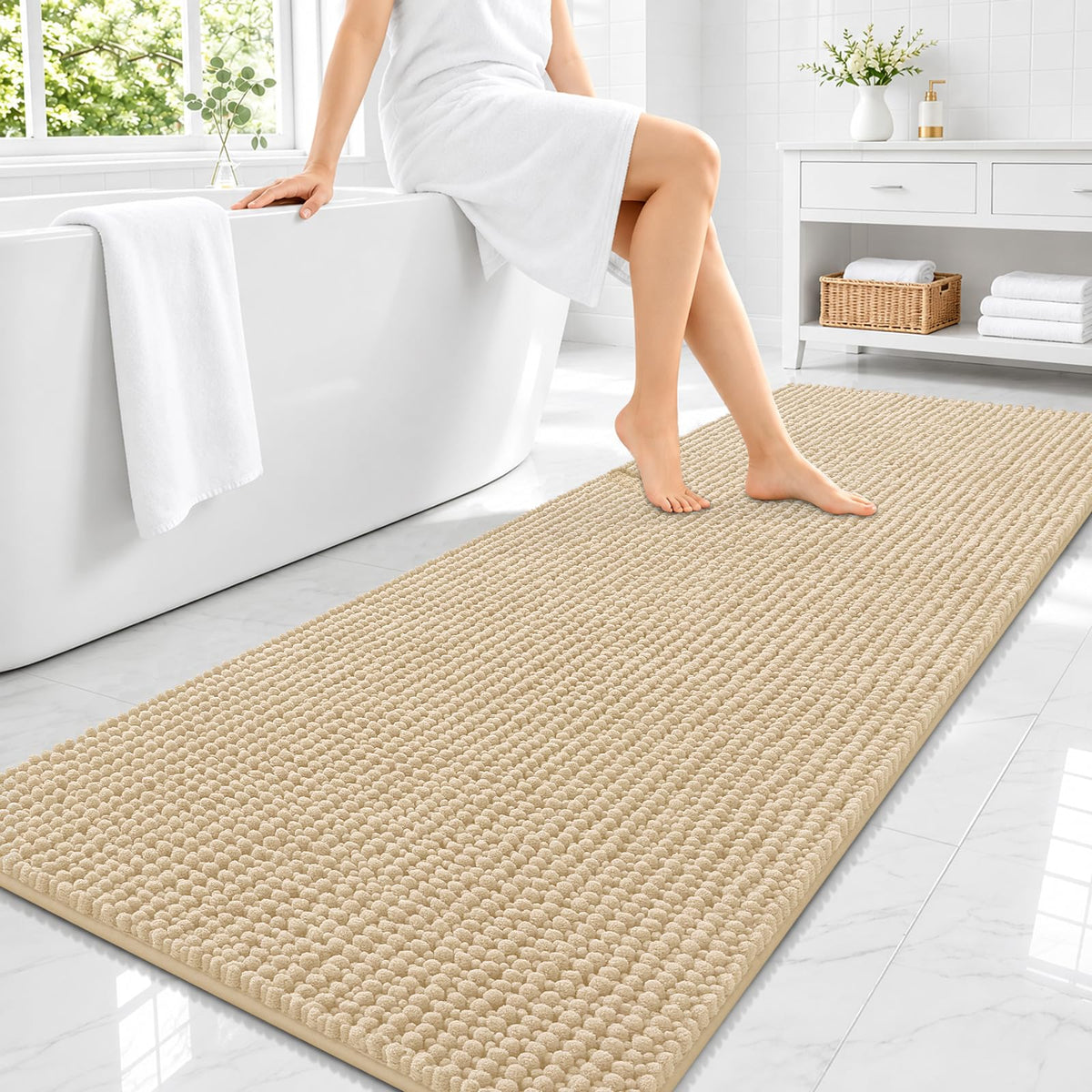 Smiry Thick Bathroom Rugs 30x20, Extra Soft Absorbent Chenille Bath Mat