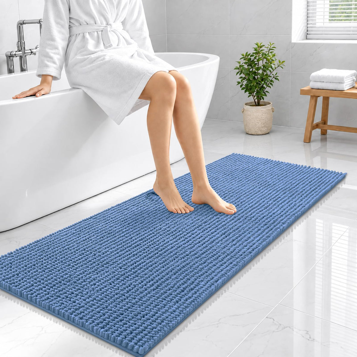 Smiry Thick Bathroom Rugs 30x20, Extra Soft Absorbent Chenille Bath Mat