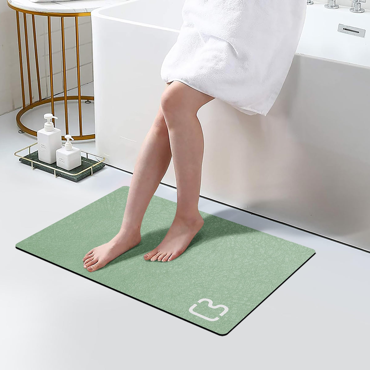 Dark Grey Long Bathroom Rugs Large Stone Bath Mats for Bathroom,15.7"x47.2"