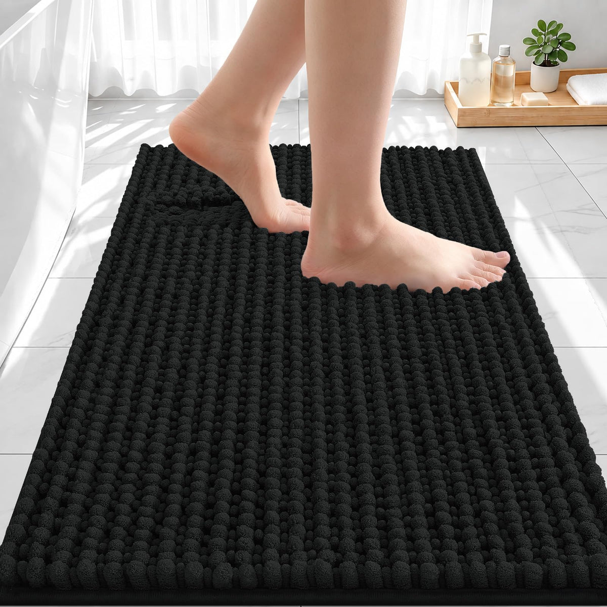 Smiry Thick Bathroom Rugs 30x20, Extra Soft Absorbent Chenille Bath Mat
