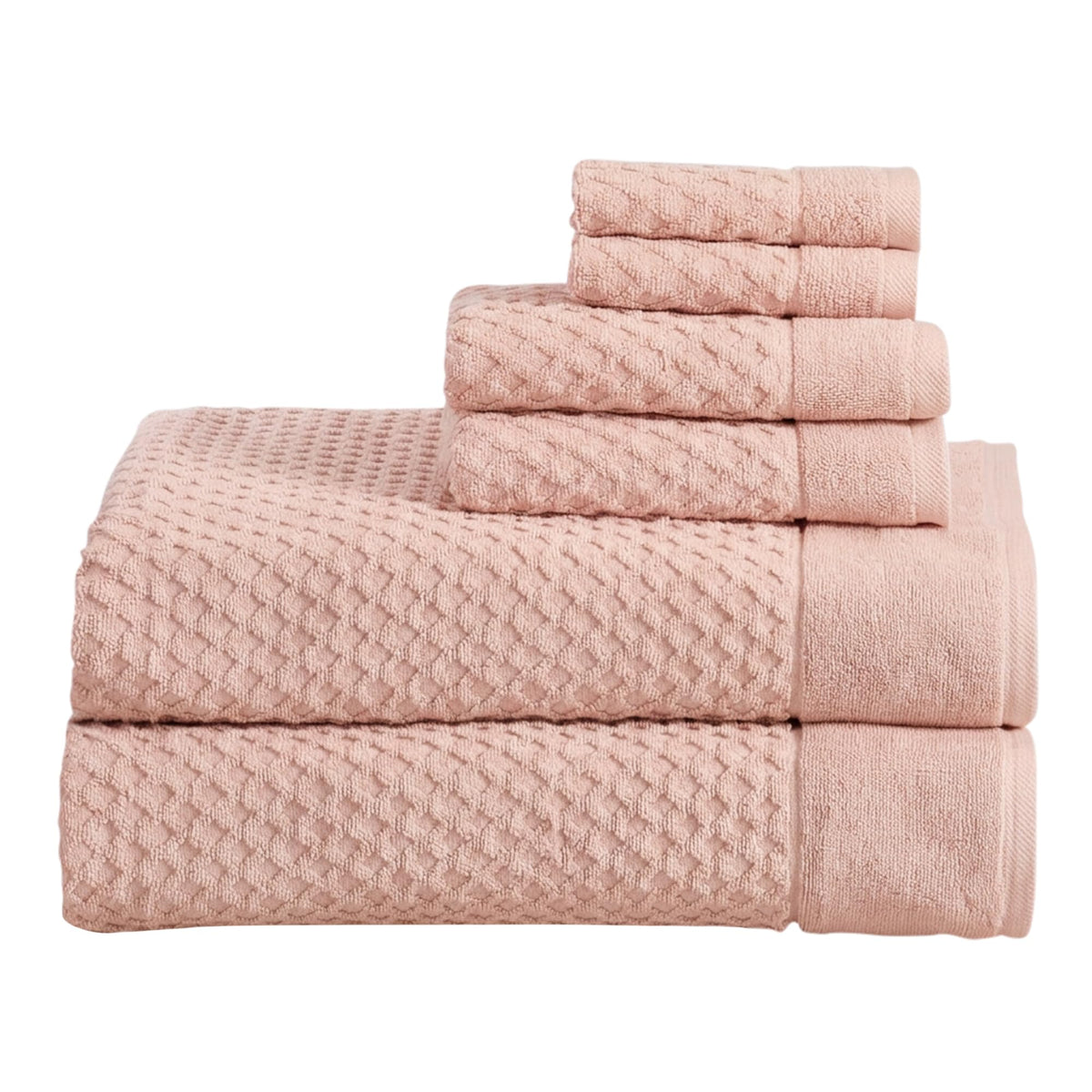Great Bay Home Bath Towels - 100% Cotton 6 Piece Towel Set - Diamond Waffle Weave - Absorbent, Durable, Quick-Dry Towels for Bathroom (Marigold)