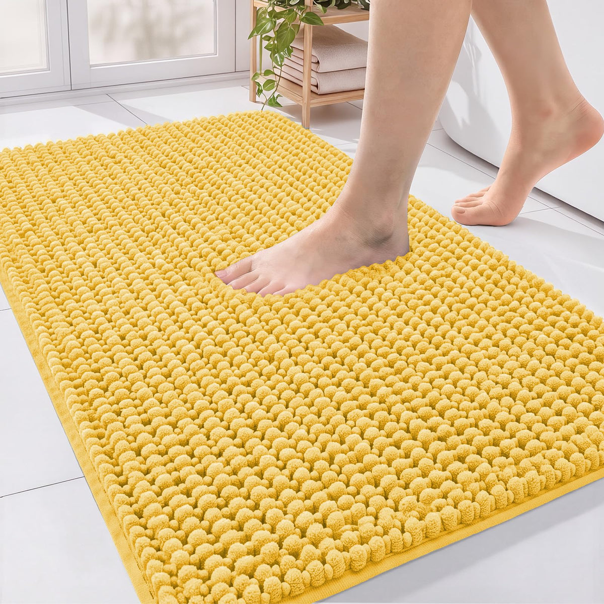Ophanie Grey Bathroom Rugs 30x20, Soft Chenille Bath Mat, Non Slip Absorbent Quick Dry Light Gray Mats, Machine Washable Thick Small Area Rug Sets,Grip Bathmat for Shower,Toilet,Sink and Indoor Floor