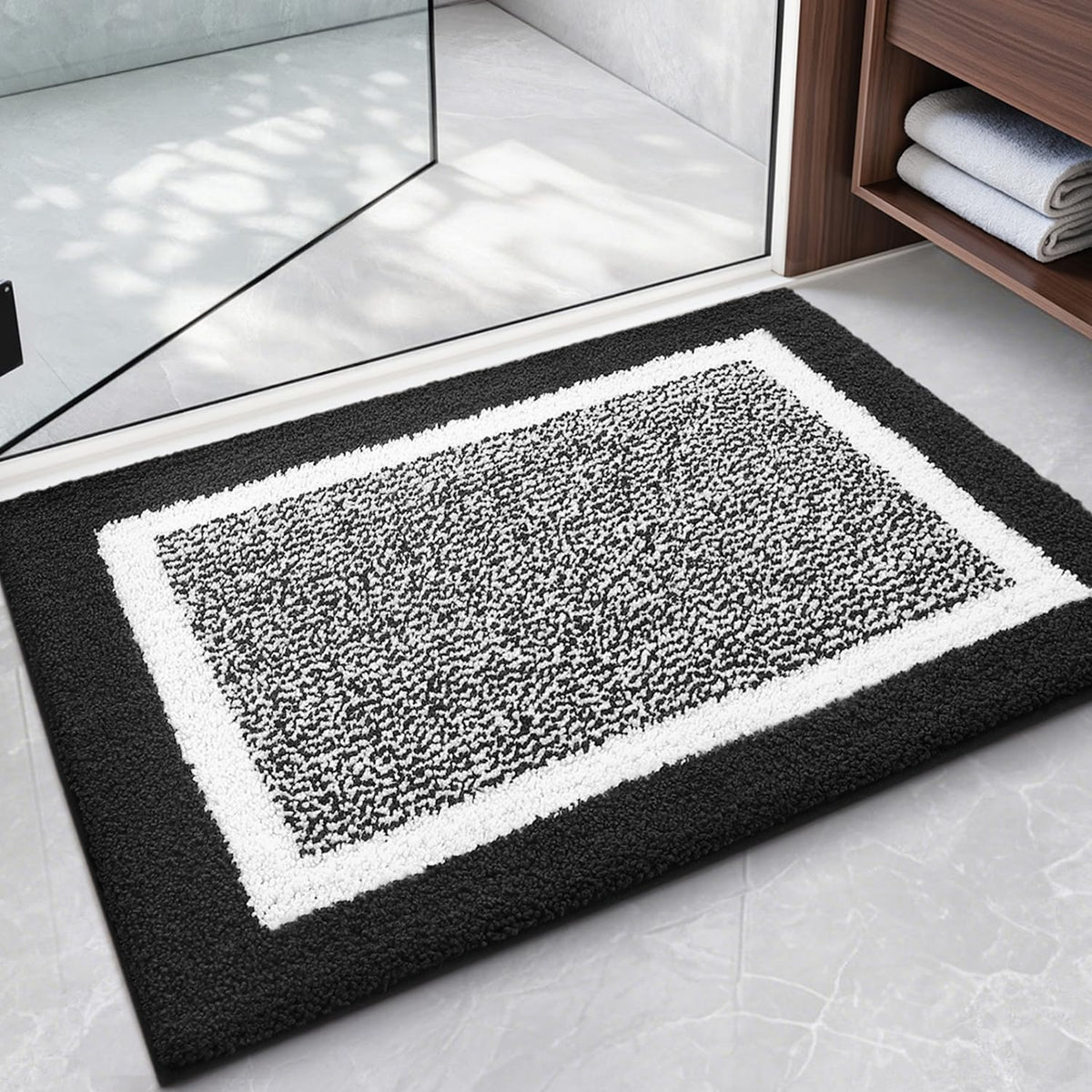 Color&Geometry 16"x24" Small Bath Mats for Bathroom Simple and Stylish,Gray