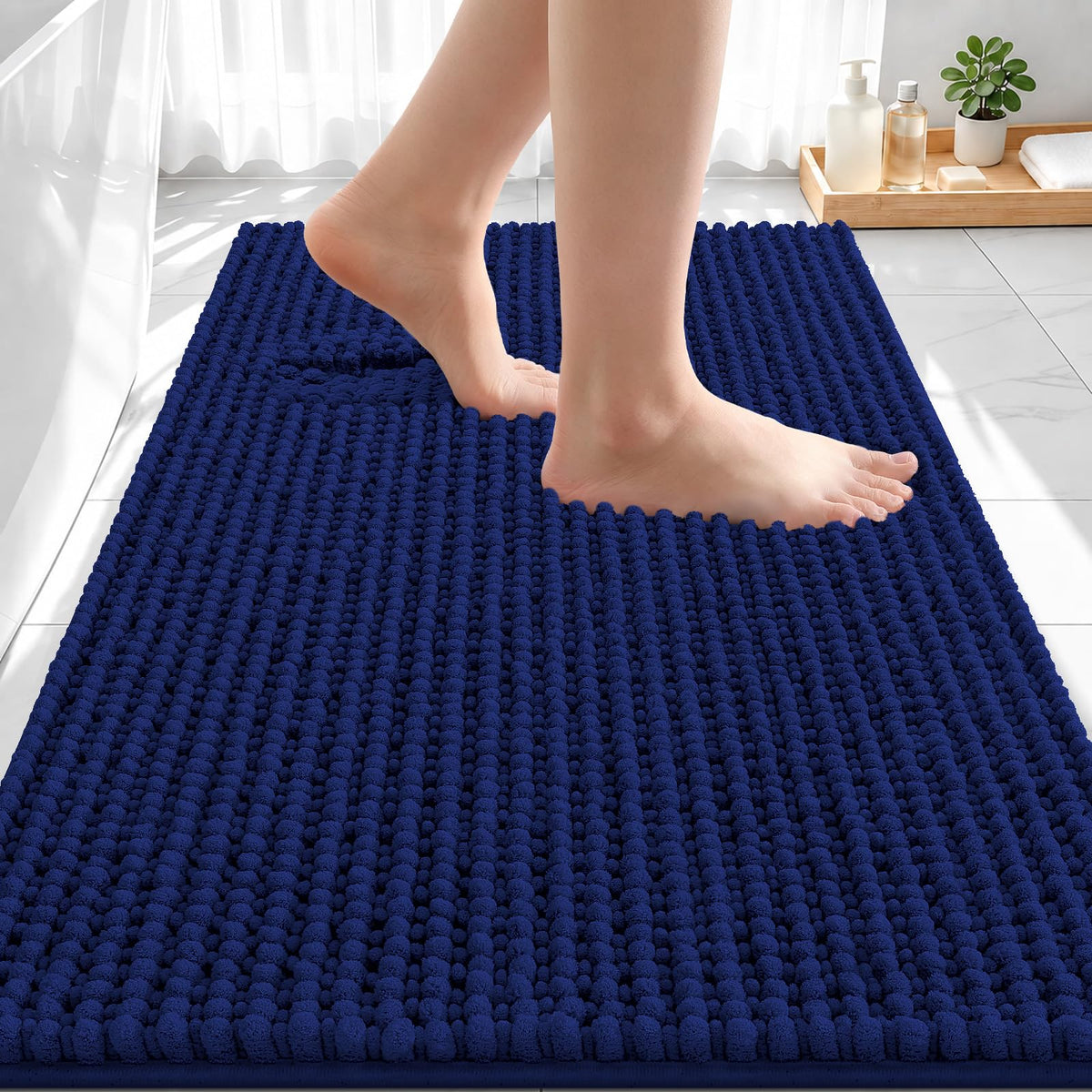 Smiry Thick Bathroom Rugs 30x20, Extra Soft Absorbent Chenille Bath Mat