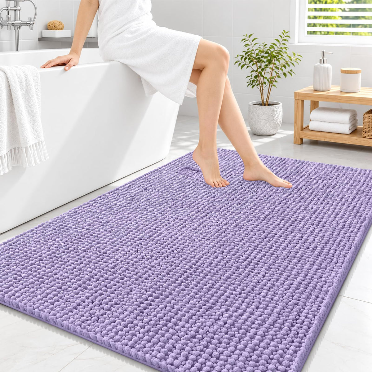 Smiry Thick Bathroom Rugs 30x20, Extra Soft Absorbent Chenille Bath Mat
