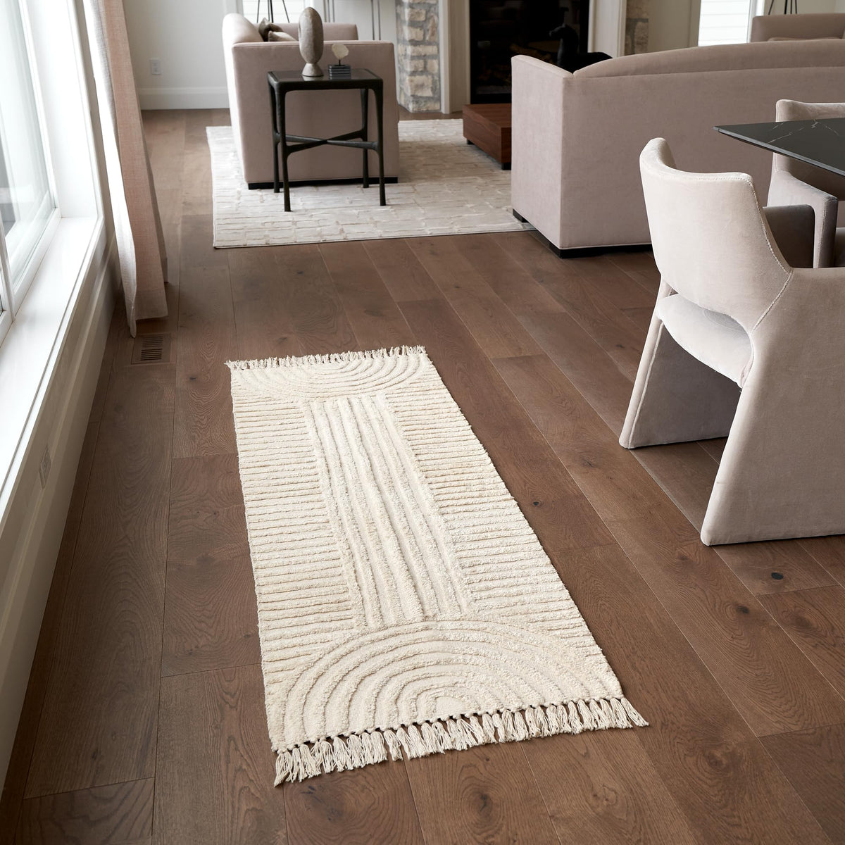 KIBAGA Beautiful Boho Rug with Tassels for Bathroom - Soft 2x3 ft Cotton