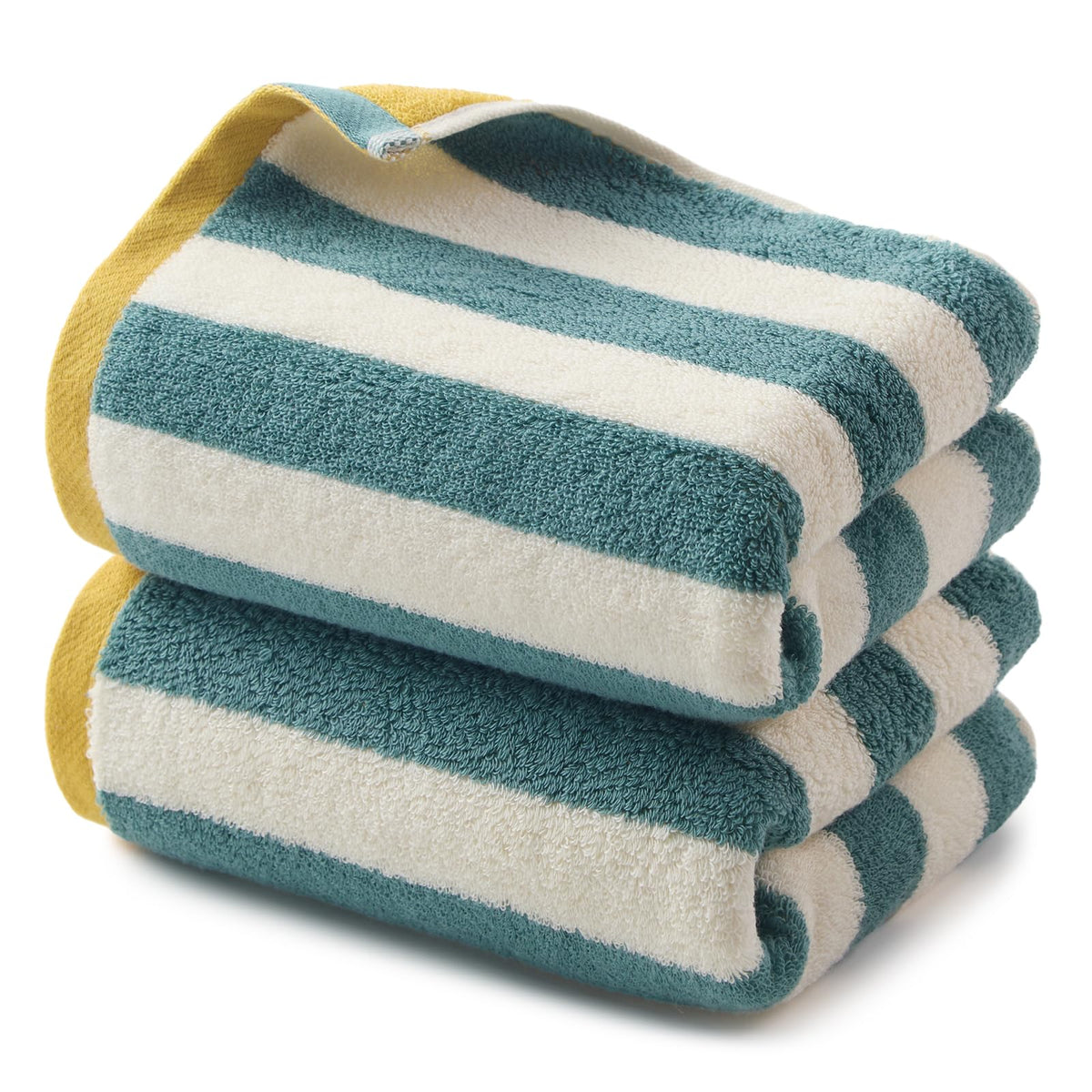 REDKISS Striped Hand Towels for Bathroom, Kitchen Decor, Guest Use, Kids & Adults, 100% Cotton, 12” x 28”, 2 Pack