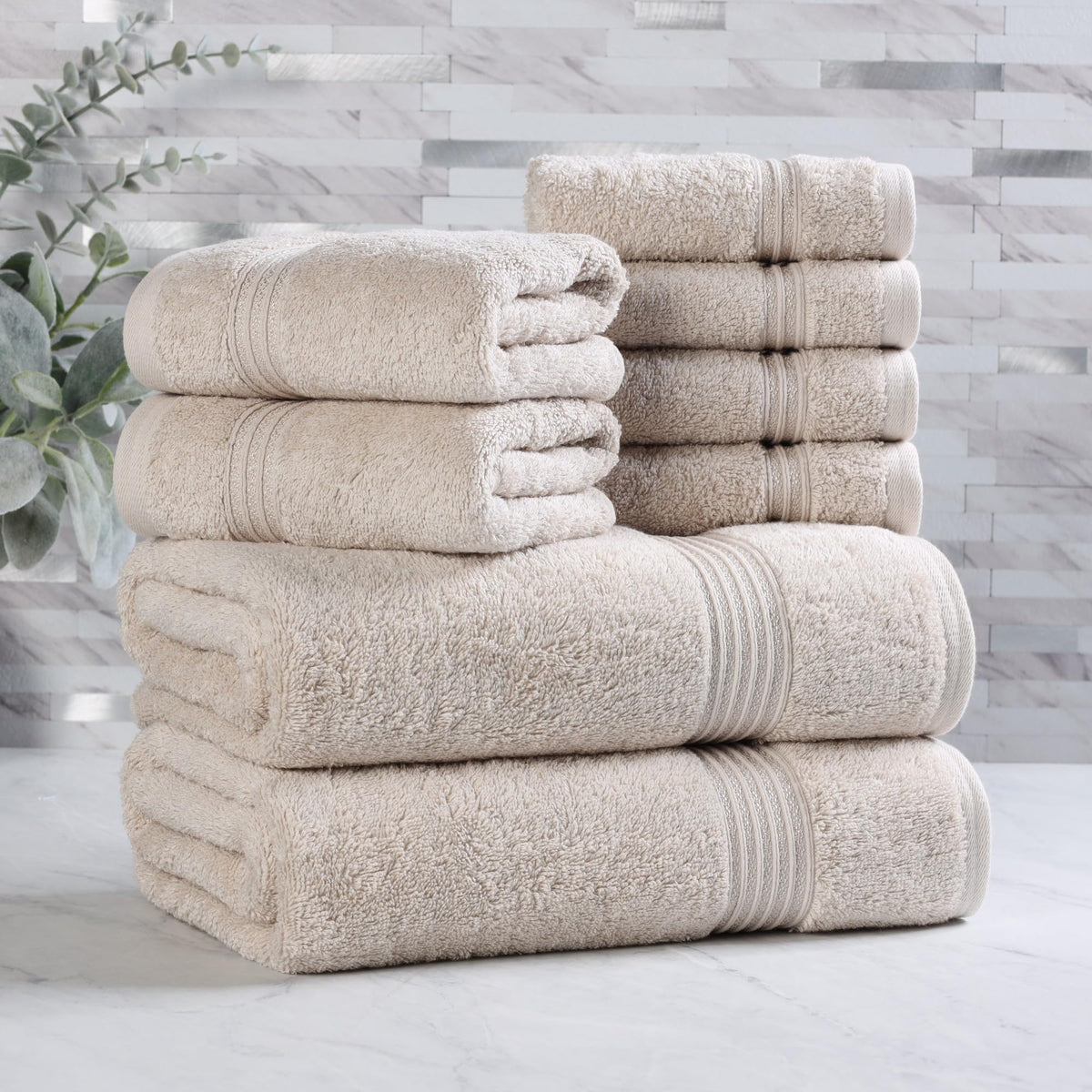 Superior Egyptian Cotton 6-Piece Towel Set, Bathroom Essentials, Towels For Bathroom, Apartment, Airbnb, Guest Bath, Face, Hand, Bath Towels, Washcloths, Absorbent, Fast Drying, Sage