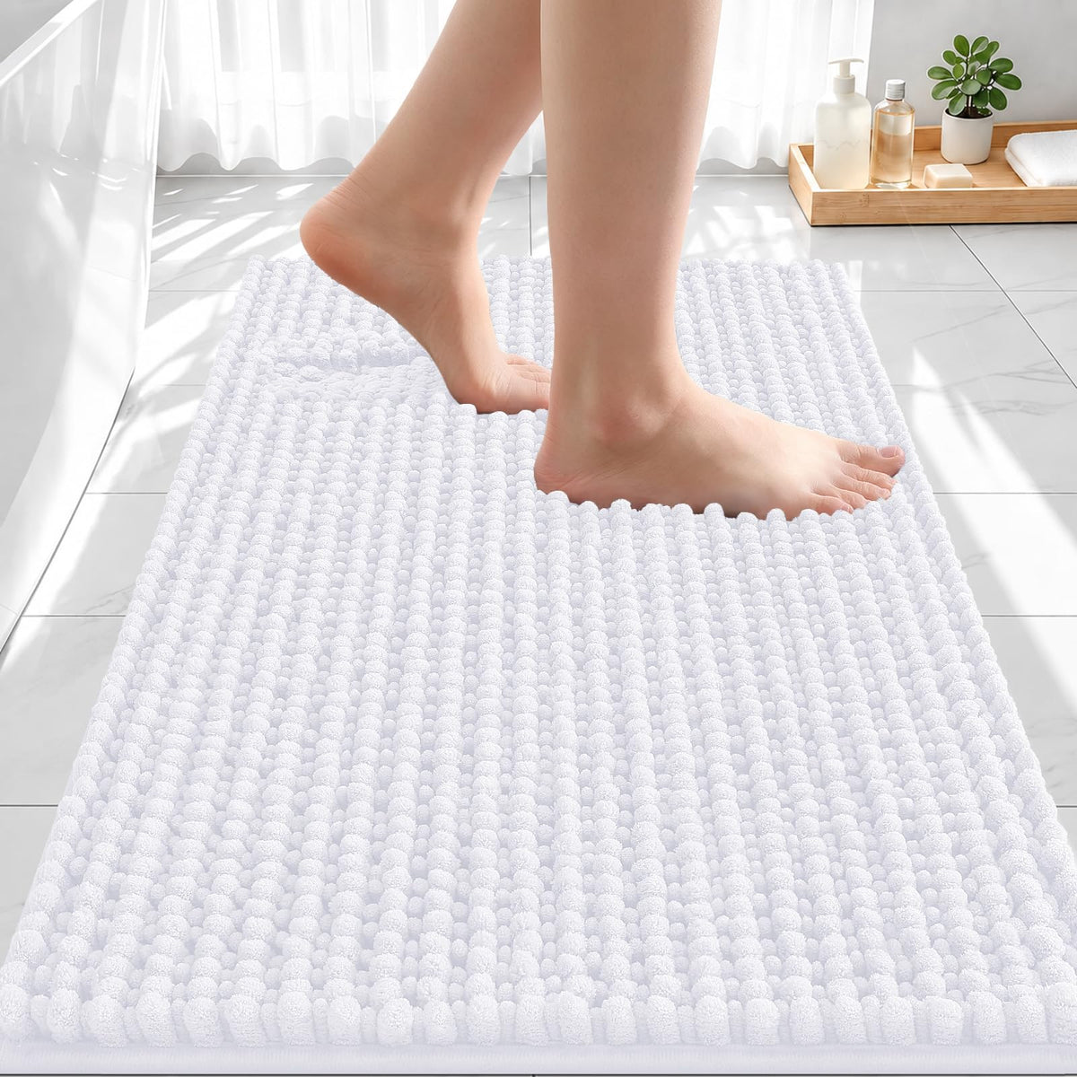 Smiry Thick Bathroom Rugs 30x20, Extra Soft Absorbent Chenille Bath Mat