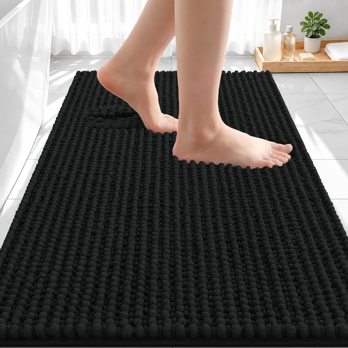 Smiry Thick Bathroom Rugs 30x20, Extra Soft Absorbent Chenille Bath Mat