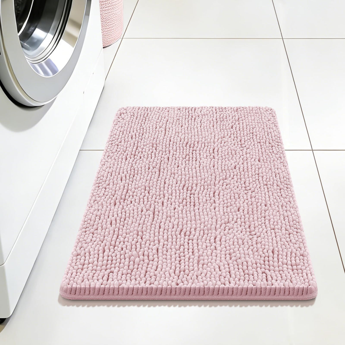 Bcoimo Small Bath Rug Mat,24x17 Extra Soft Chenille Lavender Bathroom Mats