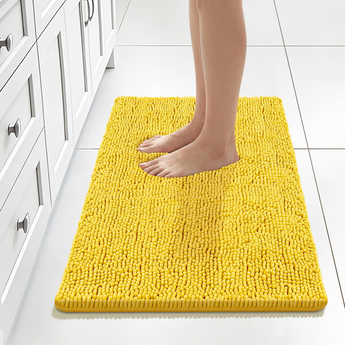 Bcoimo Small Bath Rug Mat,24x17 Extra Soft Chenille Lavender Bathroom Mats