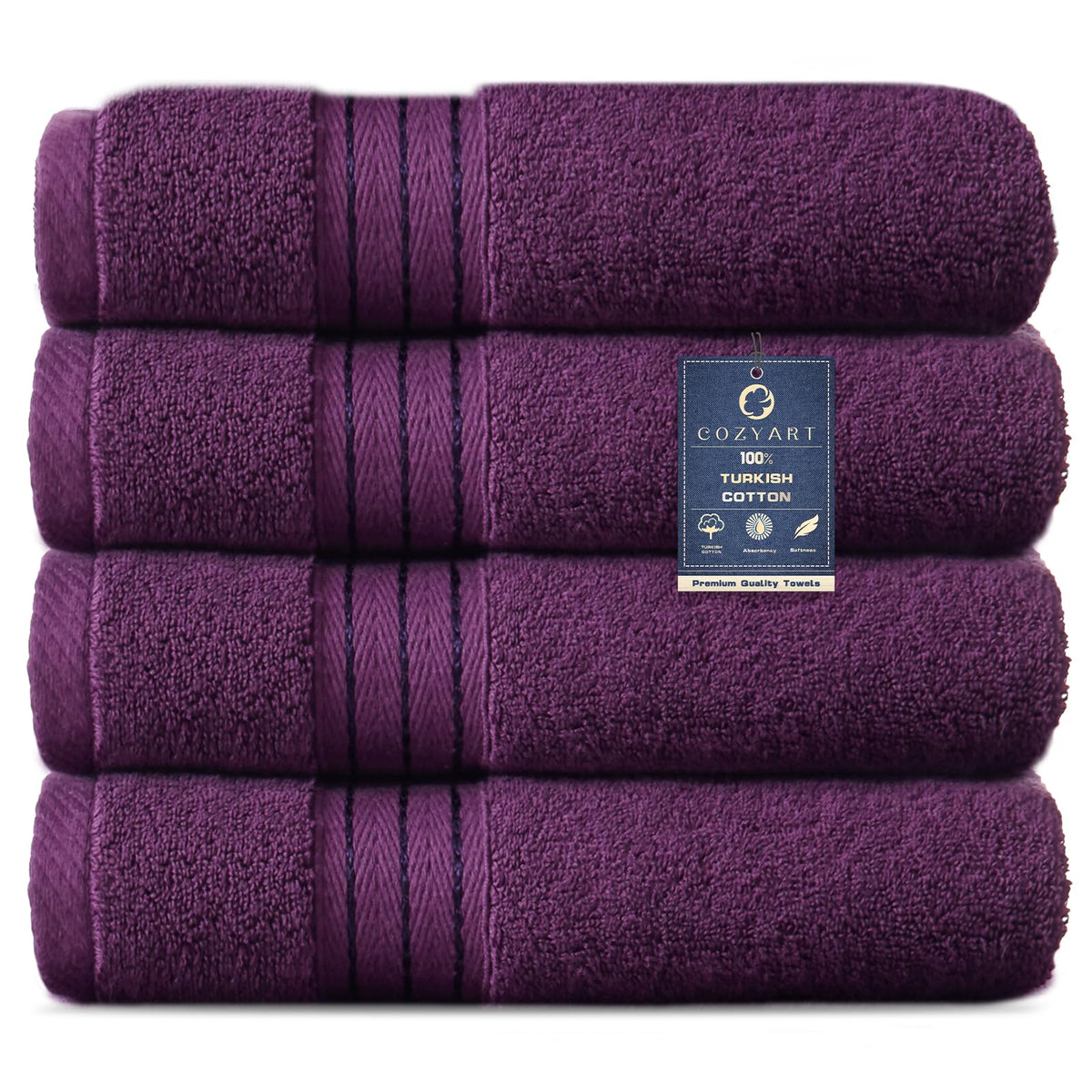 COZYART Luxury Bath Towel Set 6 Pcs, Burnt Orange 100% Turkish Cotton