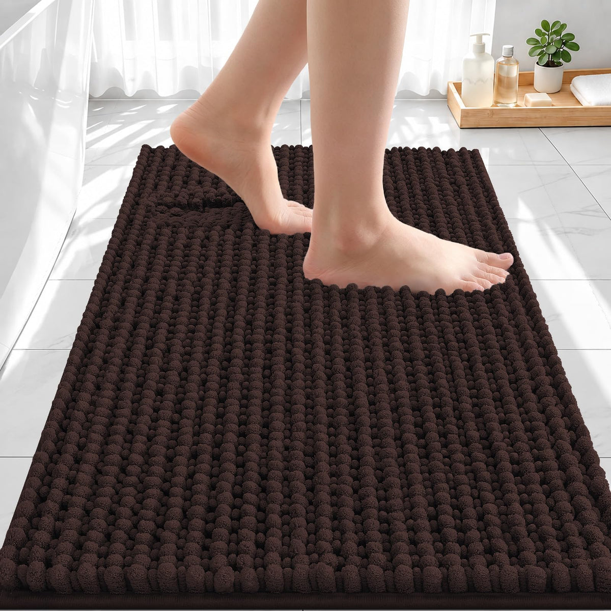 Smiry Thick Bathroom Rugs 30x20, Extra Soft Absorbent Chenille Bath Mat
