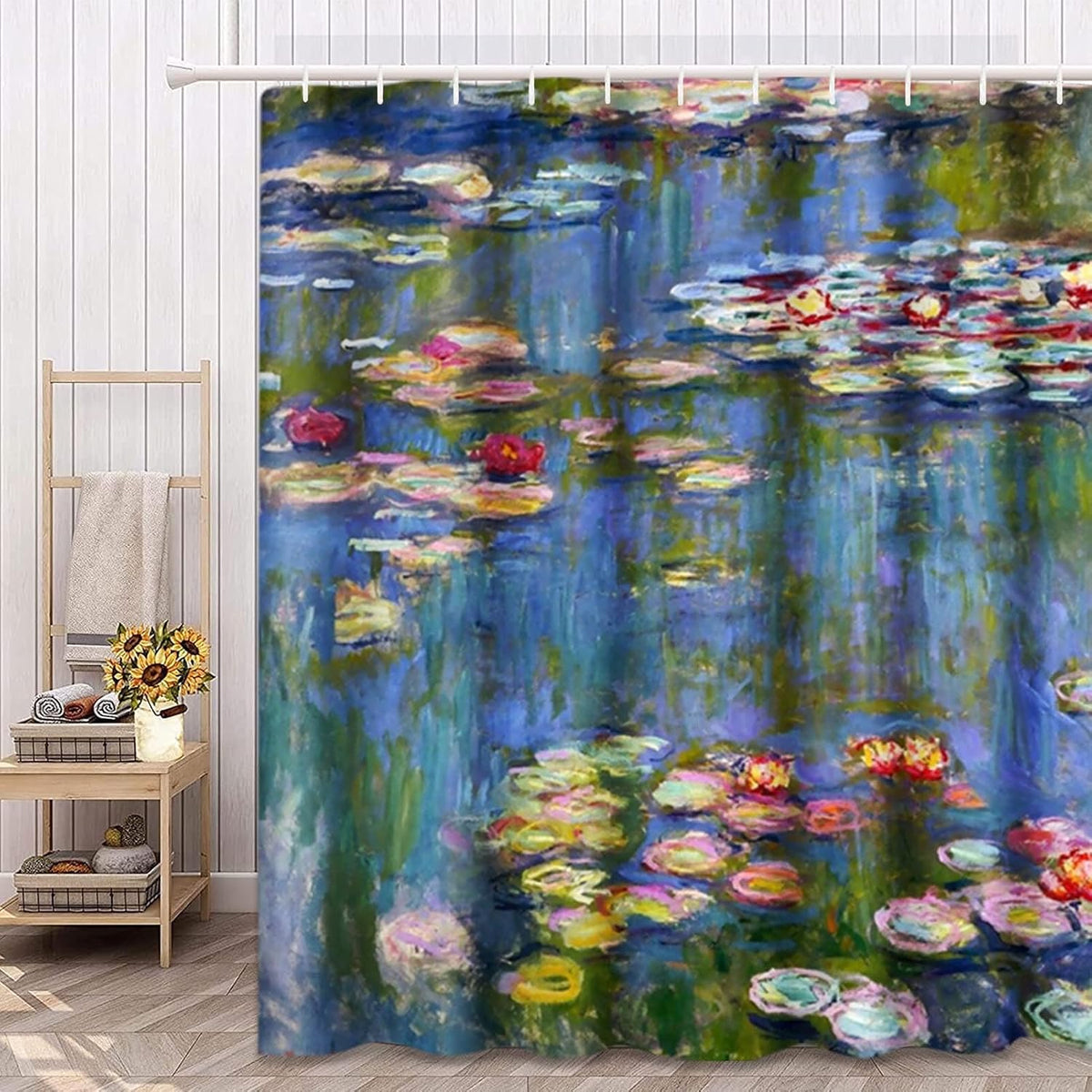 ArtSocket Shower Curtain, for Bathroom Decor 72" x 72", Floral Lily Art