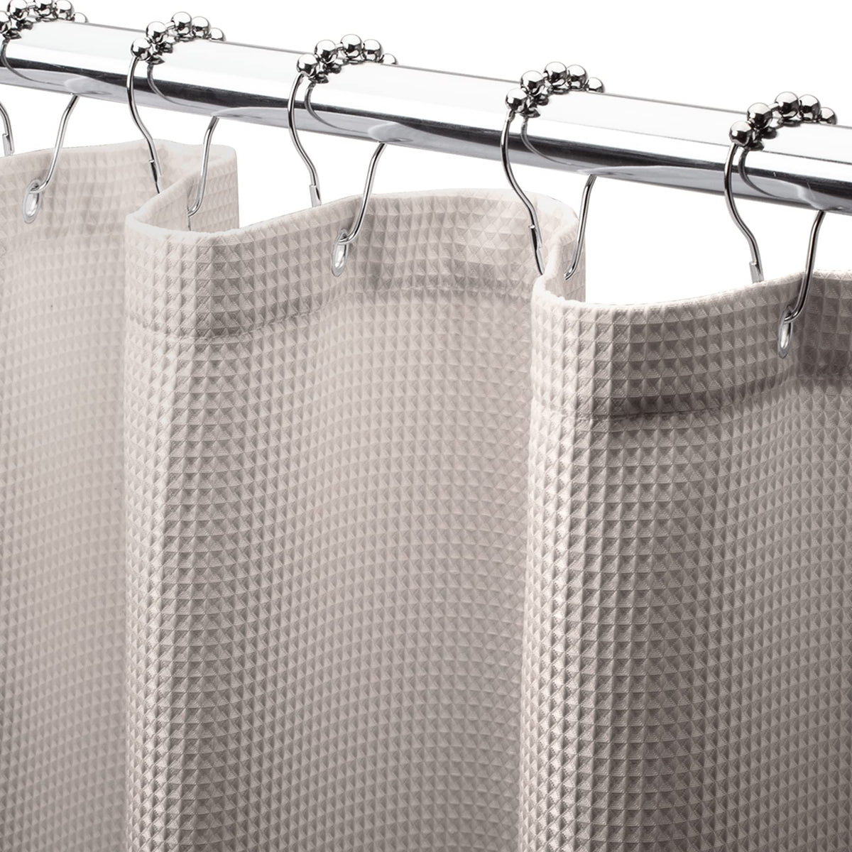 AmazerBath Blush Pink Shower Curtain Fabric, Waffle Shower Curtain Heavy Duty 240GSM, Hotel Quality Bathroom Shower Curtains, 72 x 72 Inches