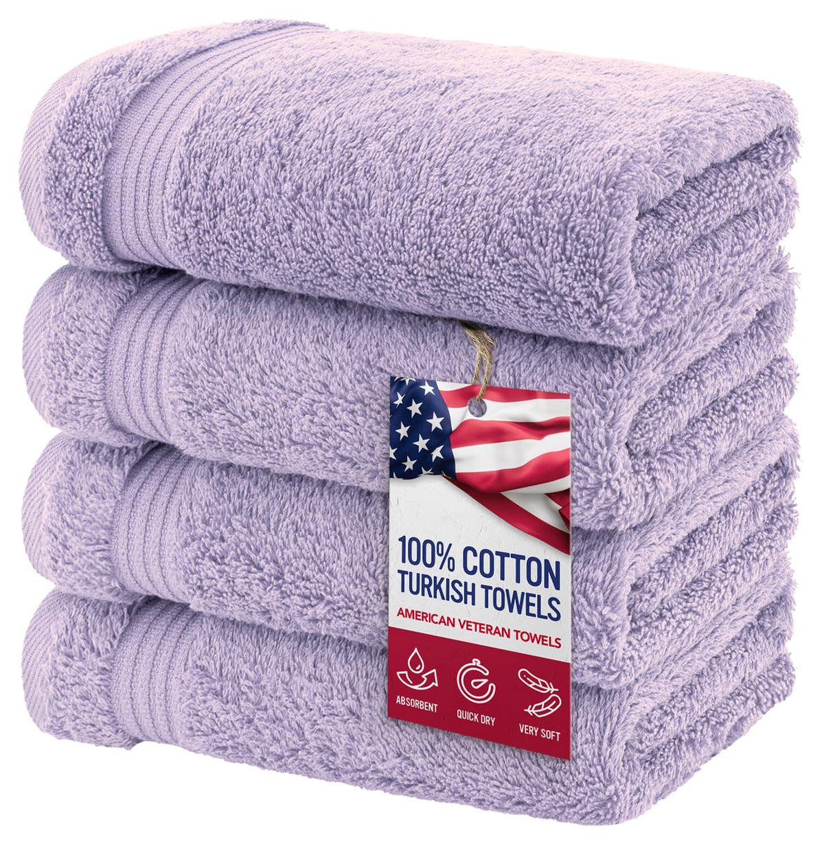 American Veteran Towel, Hand Towels for Bathroom Set of 4, 100% Cotton Turkish Hand Towel Sets, Soft Hand Face Towels, Navy Blue Hand Towels