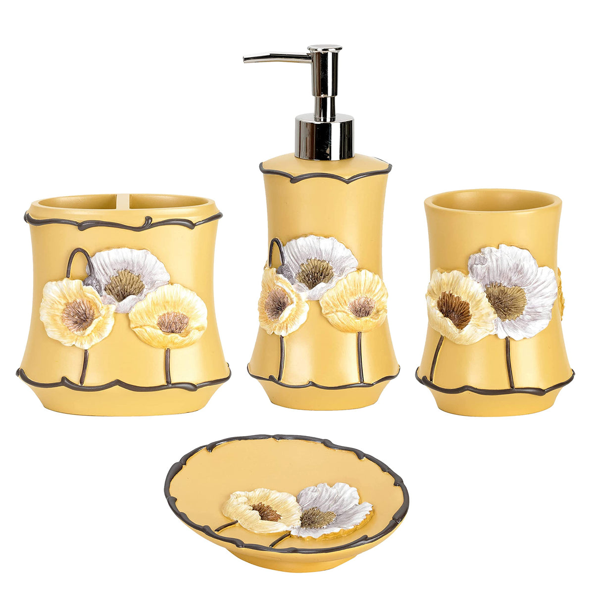 Zahari Home Elegant Rose Classic Luxury Bath Towel Set - 3 Piece Towel Set - Bath Towel, Hand Towel and Wash Towel for Contemporary Bathroom Decor