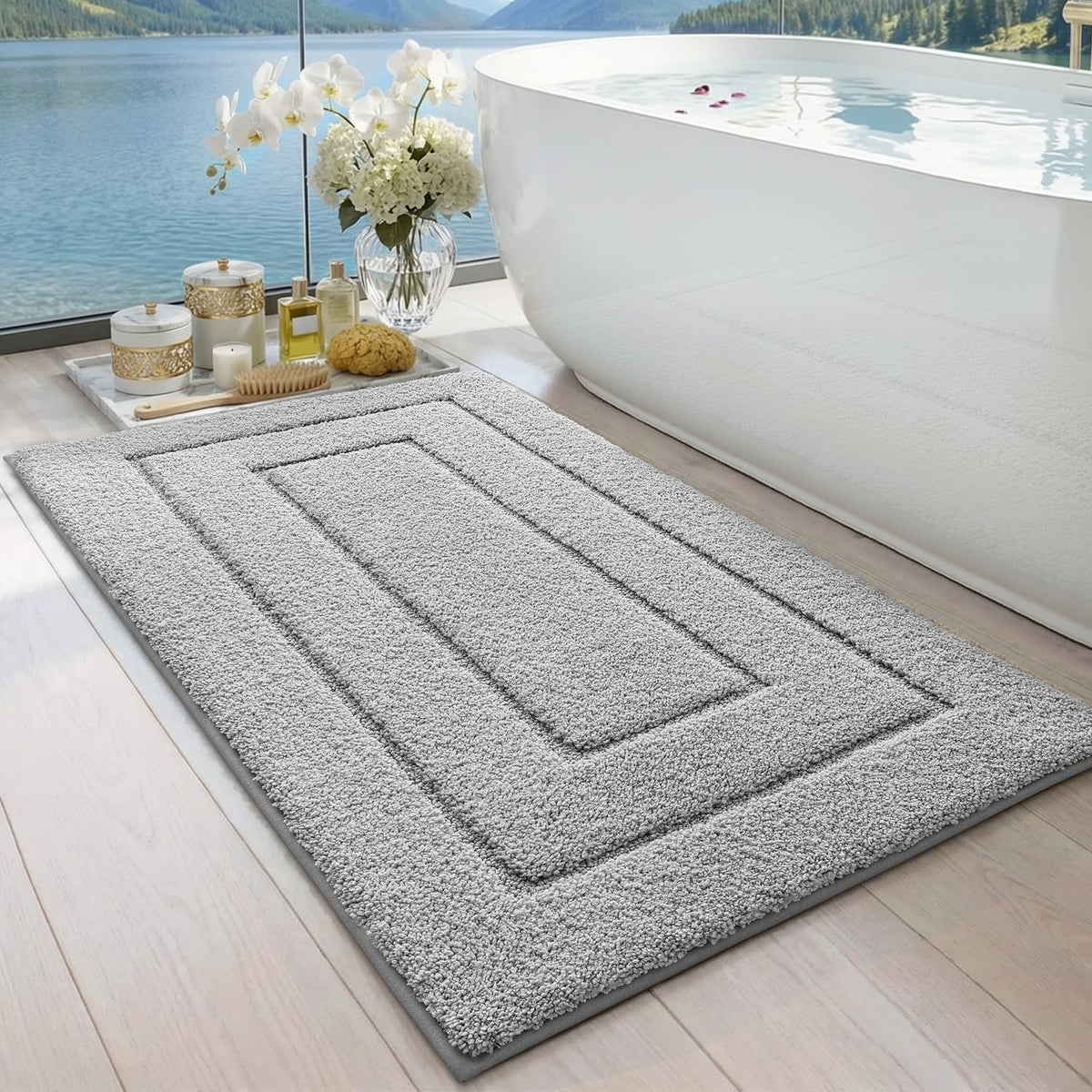 DEXI Bathroom Rugs 36x24, Non-Slip Bath Mat Soft Absorbent, Beige