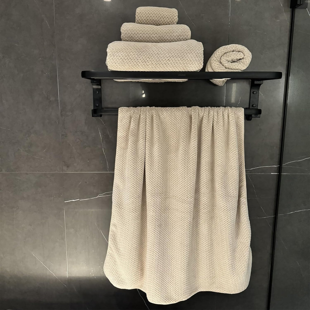 Extra Large Bath Towels Set for Bathroom 30x60 Inches Super Soft Light Weight Quick Dry Microfiber Shower Towels (Beige, 6 Piece)
