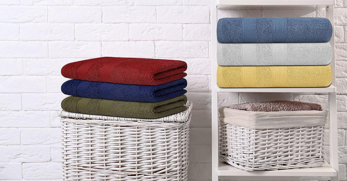 ZUPERIA Classic Hand Towels Pack of 10 (16 x 28 Inches) 100% Ring Spun Cotton Light Weight & Super Absorbent, Fast Drying Hand Towels for Bathroom, Hotels, Travel and Spa (Assorted)