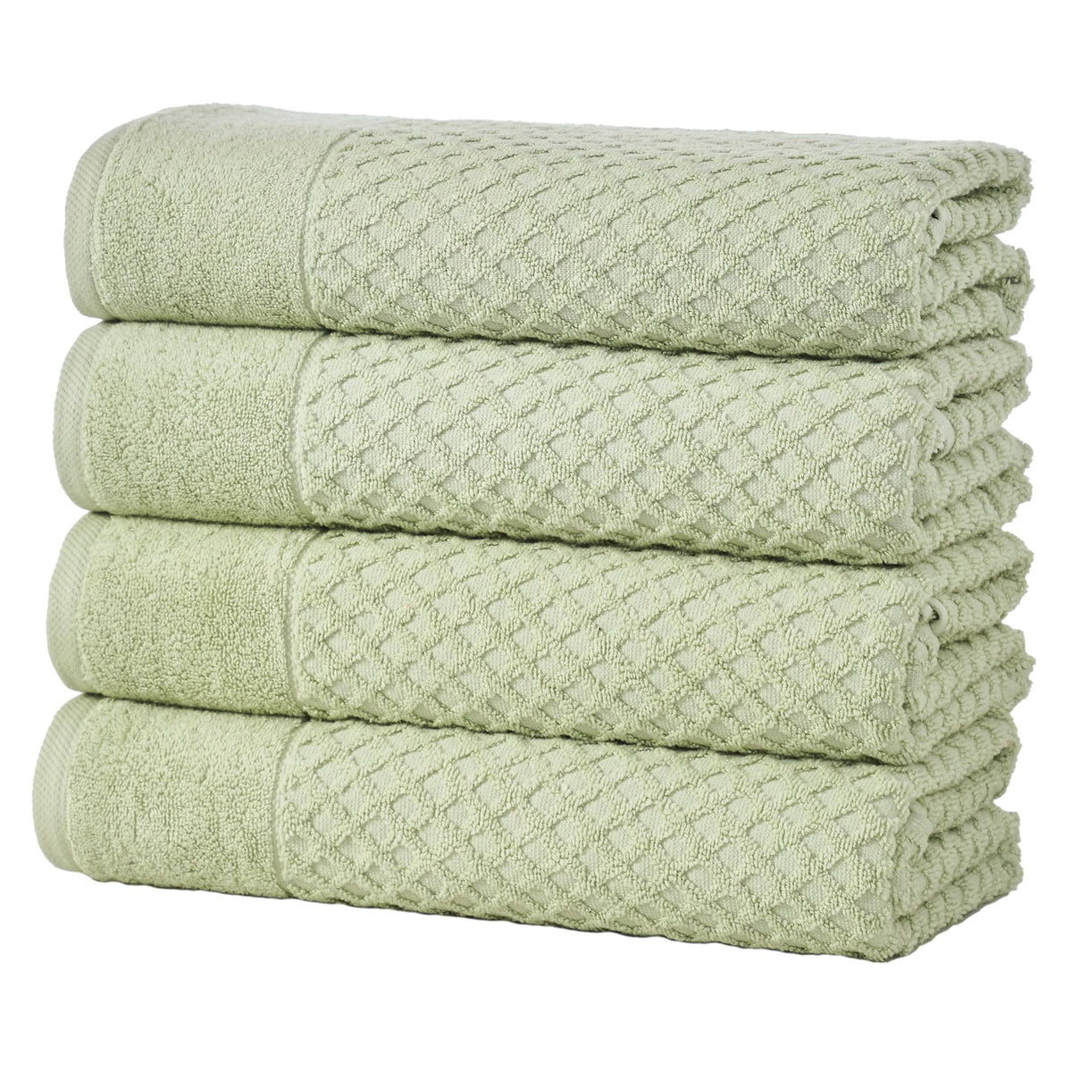Great Bay Home Bath Towels - 100% Cotton 6 Piece Towel Set - Diamond Waffle Weave - Absorbent, Durable, Quick-Dry Towels for Bathroom (Marigold)