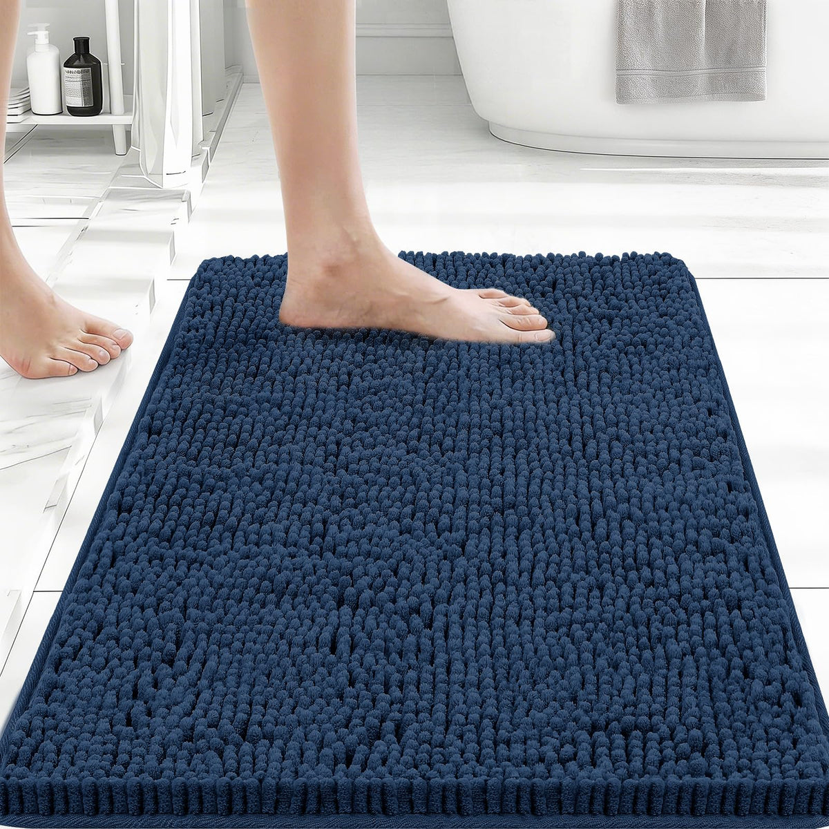 Bcoimo Small Bath Rug Mat,24x17 Extra Soft Chenille Lavender Bathroom Mats