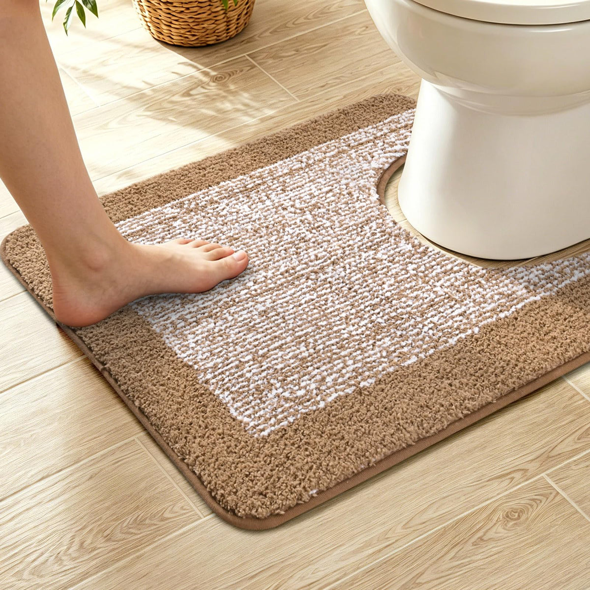 48x24 Long Bathroom Rugs Non Slip Washable, Soft Absorbent Bath Mat Blue