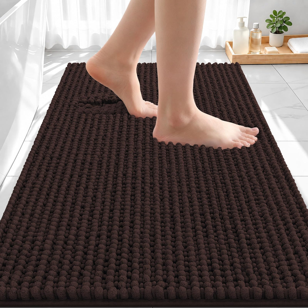 Smiry Thick Bathroom Rugs 30x20, Extra Soft Absorbent Chenille Bath Mat