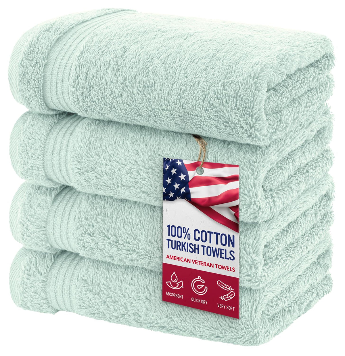 American Veteran Towel, Hand Towels for Bathroom Set of 4, 100% Cotton Turkish Hand Towel Sets, Soft Hand Face Towels, Navy Blue Hand Towels