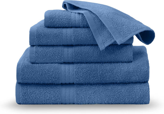 Martex Easy Living Everyday 6-Piece Bathroom Towel Set, Blue