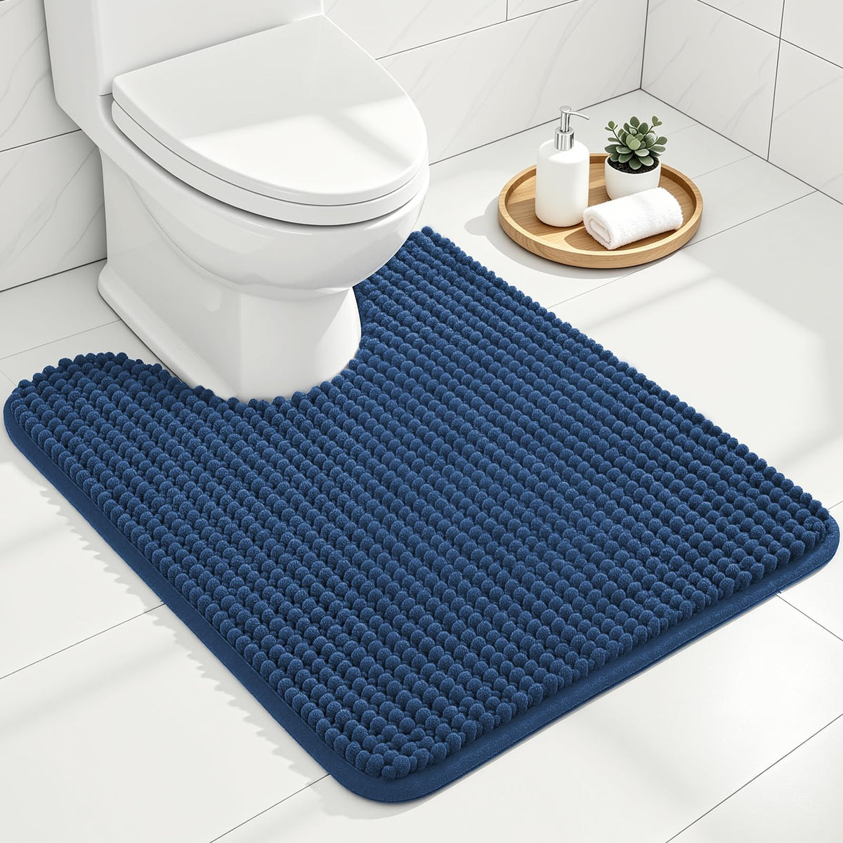 Ophanie Grey Bathroom Rugs 30x20, Soft Chenille Bath Mat, Non Slip Absorbent Quick Dry Light Gray Mats, Machine Washable Thick Small Area Rug Sets,Grip Bathmat for Shower,Toilet,Sink and Indoor Floor