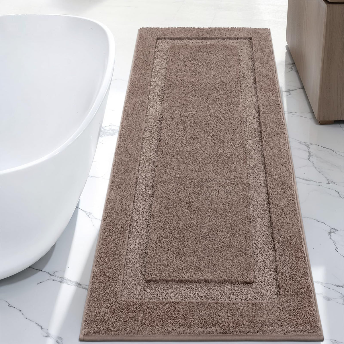 SHACOS Extra Soft Large Long Bathroom Runner Rug 60x24, White