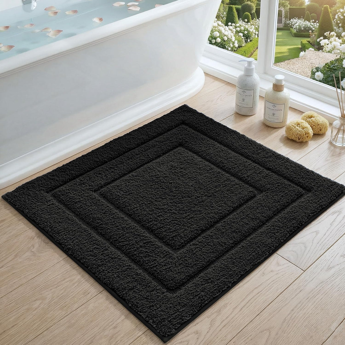 DEXI Bathroom Rugs 36x24, Non-Slip Bath Mat Soft Absorbent, Beige
