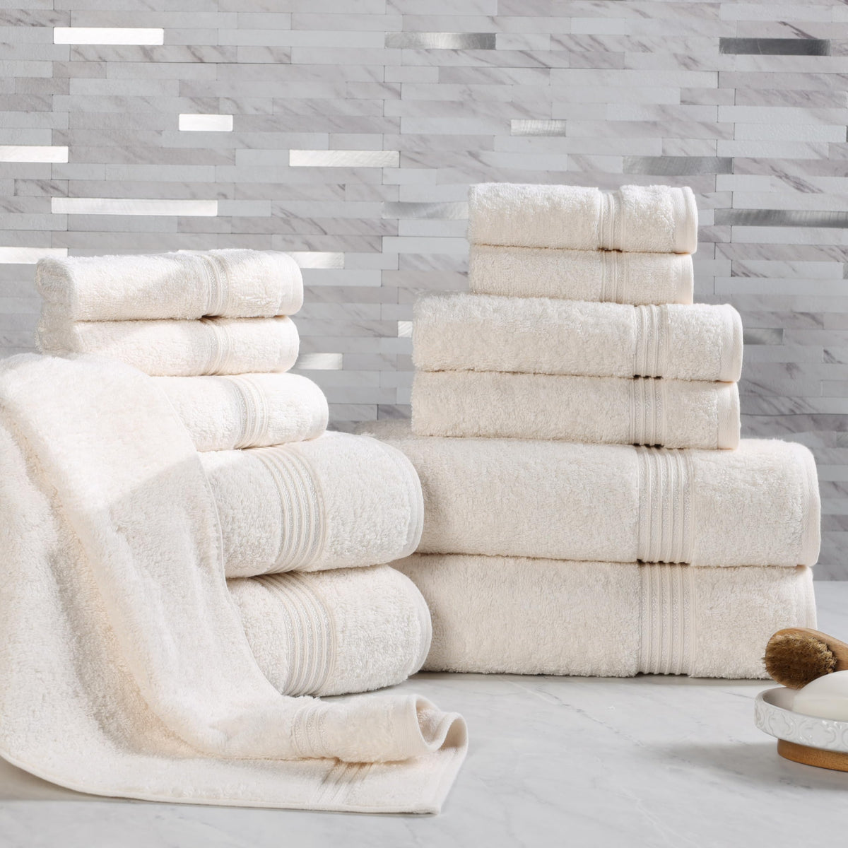 Superior Egyptian Cotton 6-Piece Towel Set, Bathroom Essentials, Towels For Bathroom, Apartment, Airbnb, Guest Bath, Face, Hand, Bath Towels, Washcloths, Absorbent, Fast Drying, Sage