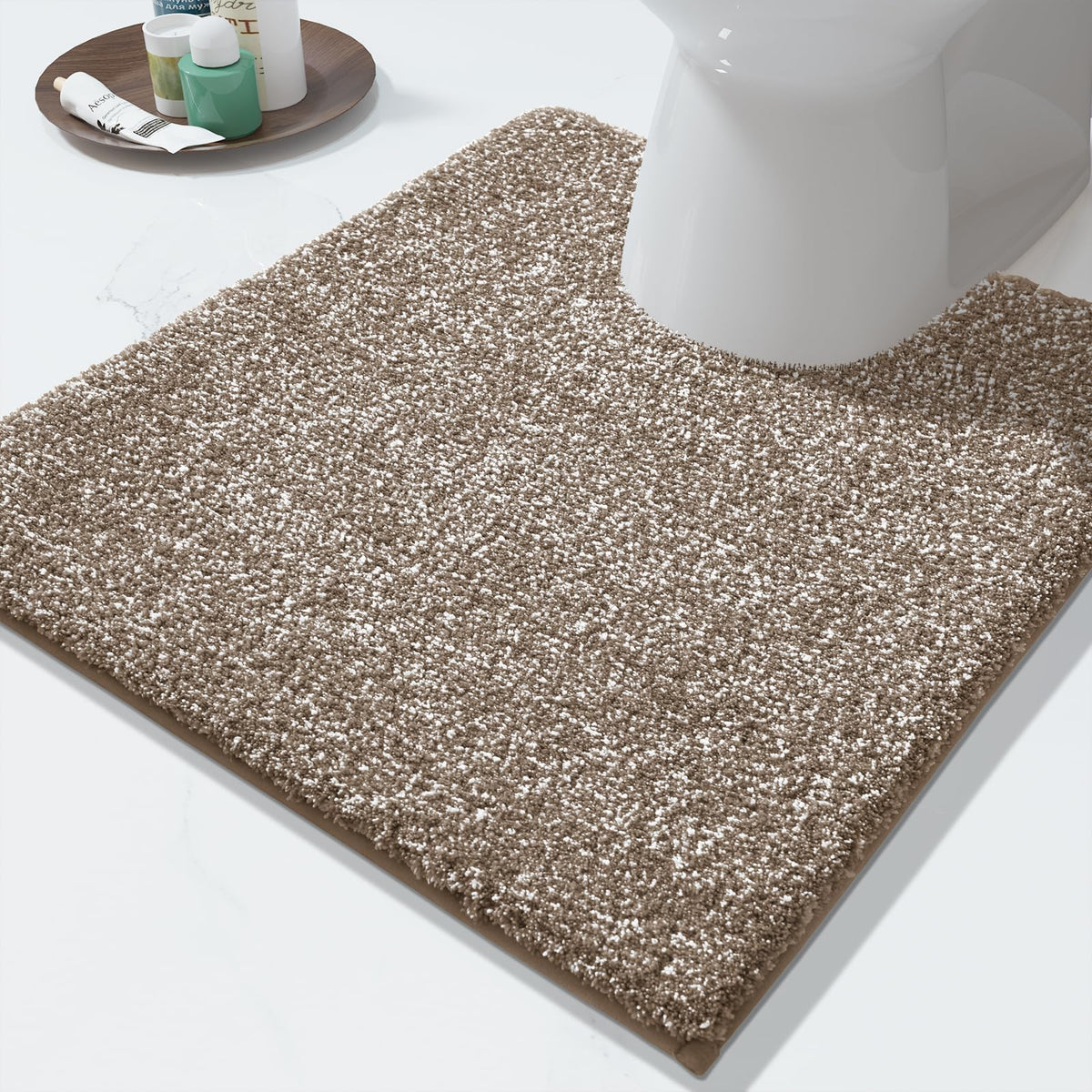 Yimobra Non Slip Machine Washable Bathroom Rug 32x20 Light Blue and White