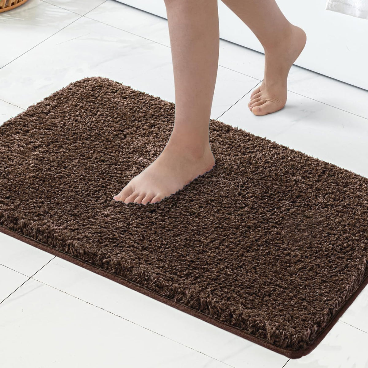 MIULEE Dark Purple Bathroom Rugs Soft Small Microfiber Bath Mat 16x24 Inch