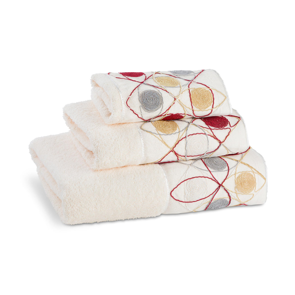 Zahari Home Elegant Rose Classic Luxury Bath Towel Set - 3 Piece Towel Set - Bath Towel, Hand Towel and Wash Towel for Contemporary Bathroom Decor