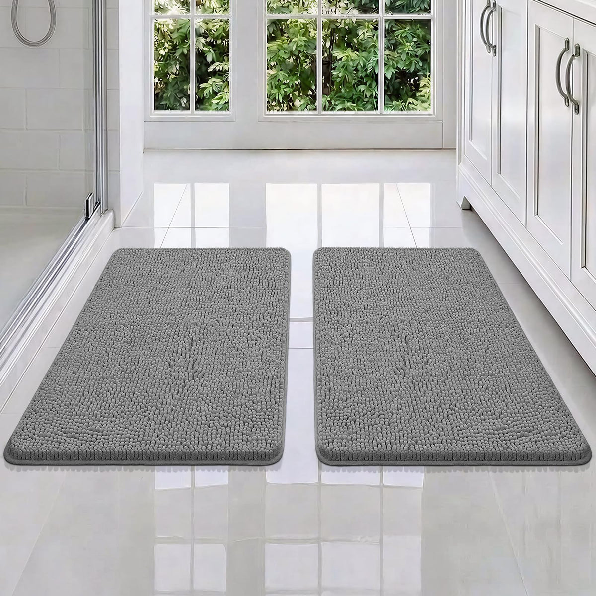 Bcoimo Small Bath Rug Mat,24x17 Extra Soft Chenille Lavender Bathroom Mats