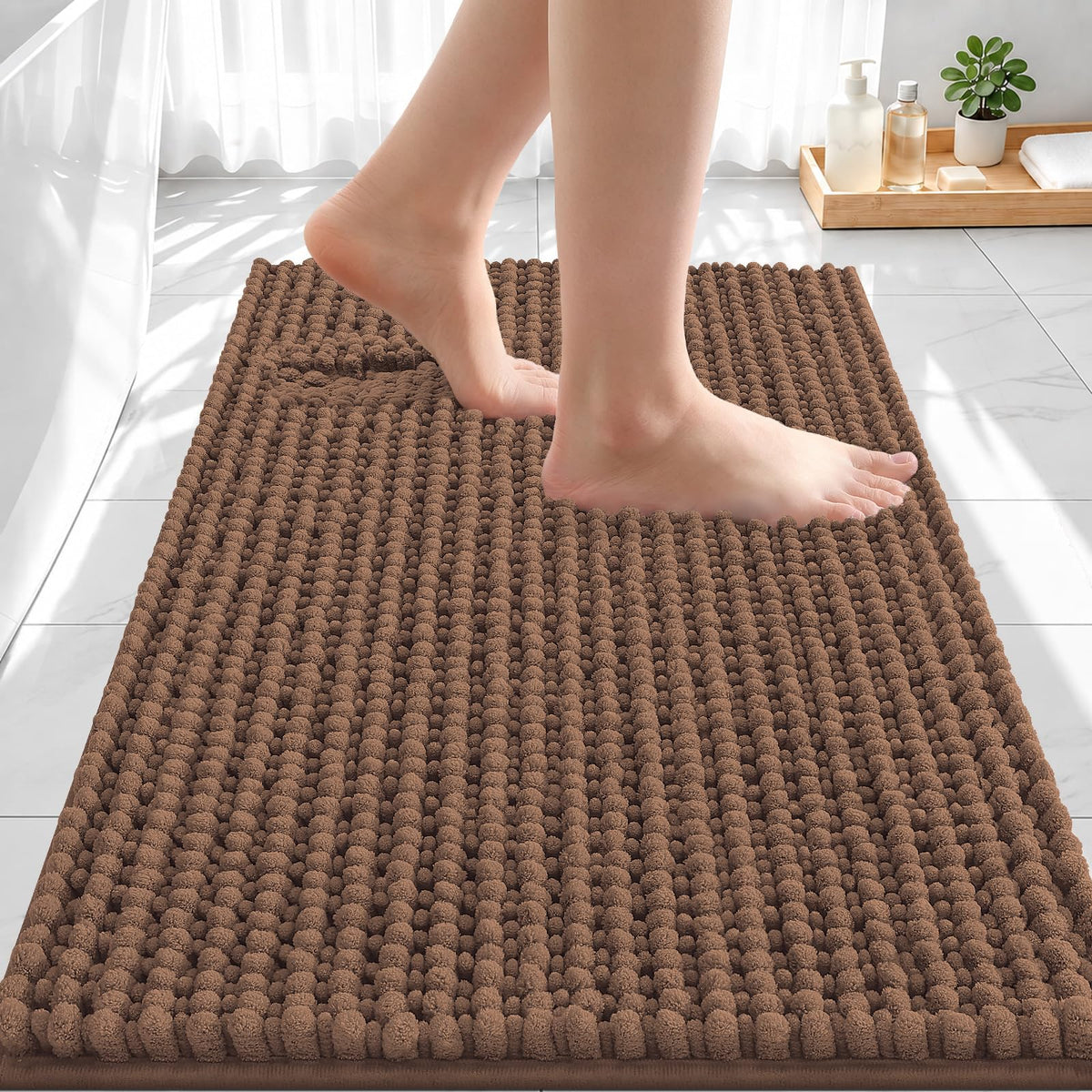 Smiry Thick Bathroom Rugs 30x20, Extra Soft Absorbent Chenille Bath Mat