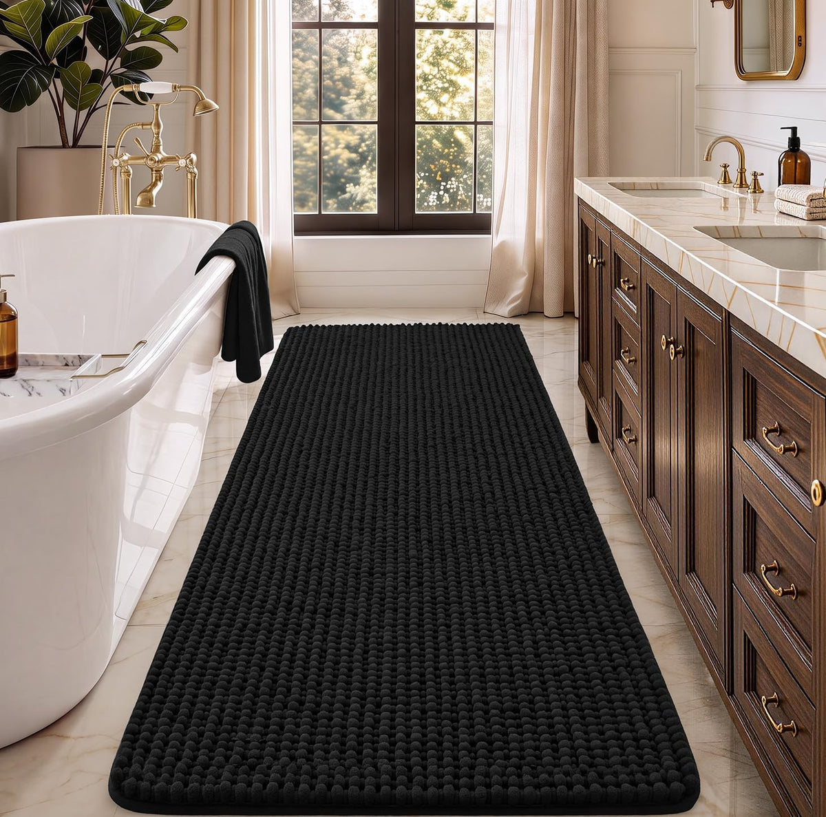 Ophanie Grey Bathroom Rugs 30x20, Soft Chenille Bath Mat, Non Slip Absorbent Quick Dry Light Gray Mats, Machine Washable Thick Small Area Rug Sets,Grip Bathmat for Shower,Toilet,Sink and Indoor Floor