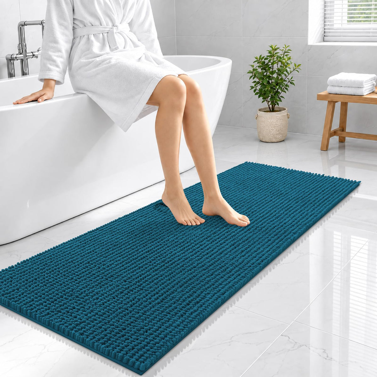 Smiry Thick Bathroom Rugs 30x20, Extra Soft Absorbent Chenille Bath Mat