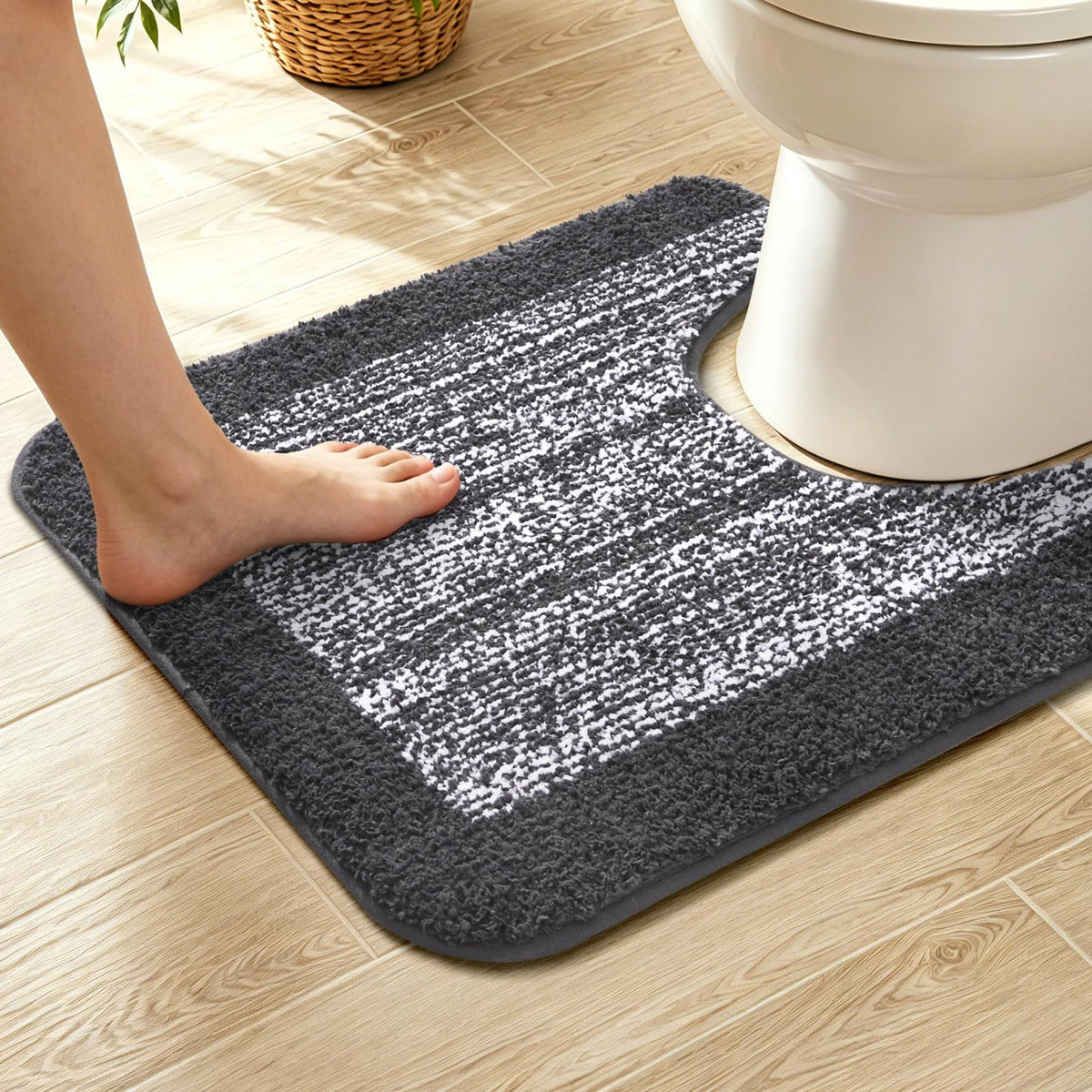 48x24 Long Bathroom Rugs Non Slip Washable, Soft Absorbent Bath Mat Blue