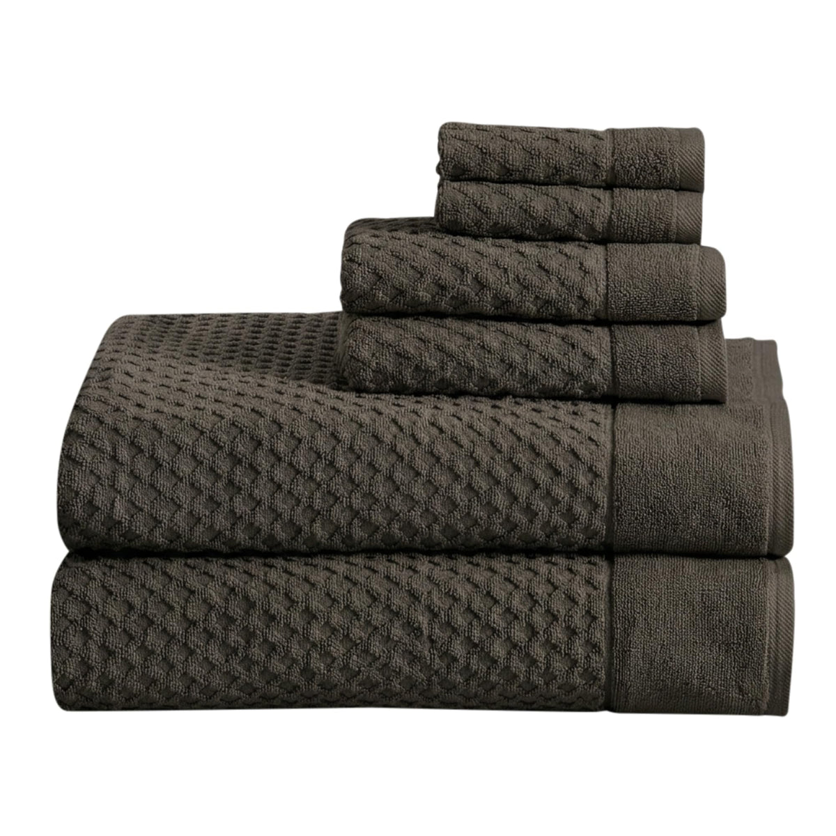 Great Bay Home Bath Towels - 100% Cotton 6 Piece Towel Set - Diamond Waffle Weave - Absorbent, Durable, Quick-Dry Towels for Bathroom (Marigold)