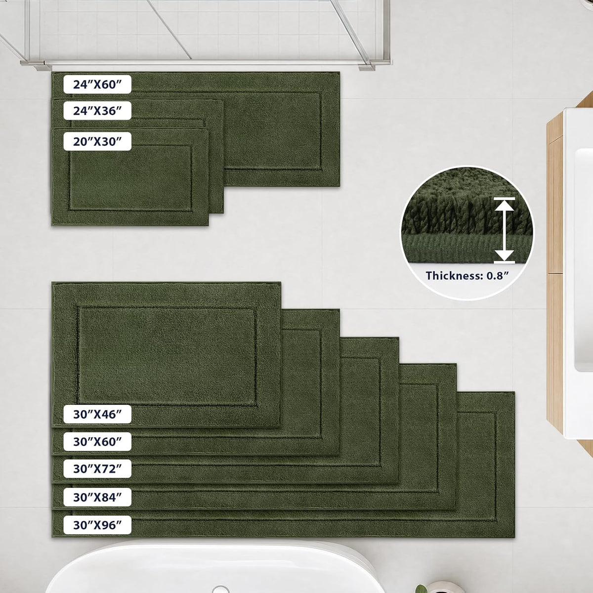 Extra Soft Bathroom Rug 24" x 36", Bath Mat, Throw Rug for Kitchen